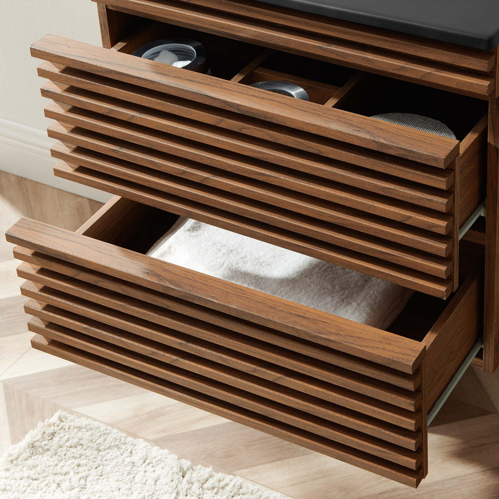 Render 24" Wall-Mount Bathroom Vanity - Walnut Black