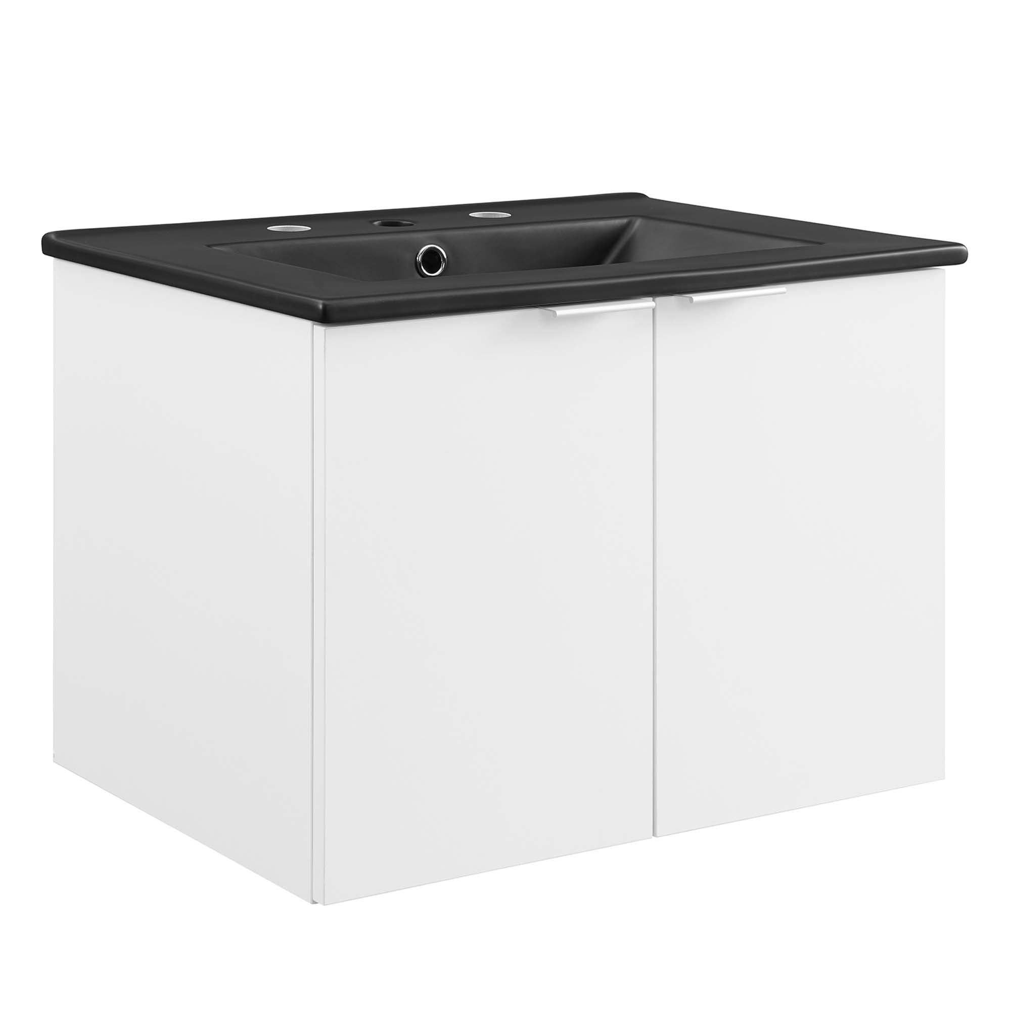 Maybelle 24" Wall-Mount Bathroom Vanity - White Black