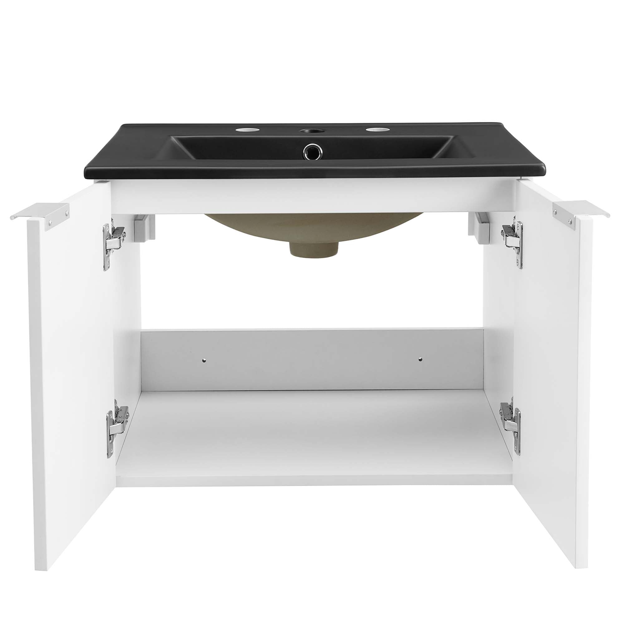 Maybelle 24" Wall-Mount Bathroom Vanity - White Black