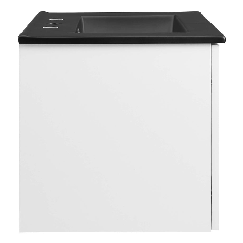 Maybelle 24" Wall-Mount Bathroom Vanity - White Black