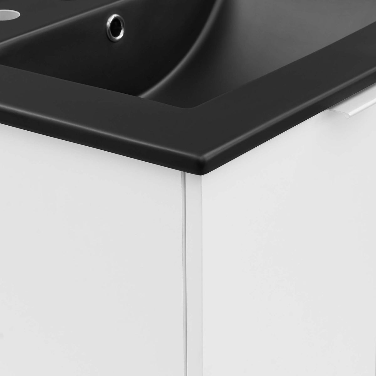 Maybelle 24" Wall-Mount Bathroom Vanity - White Black