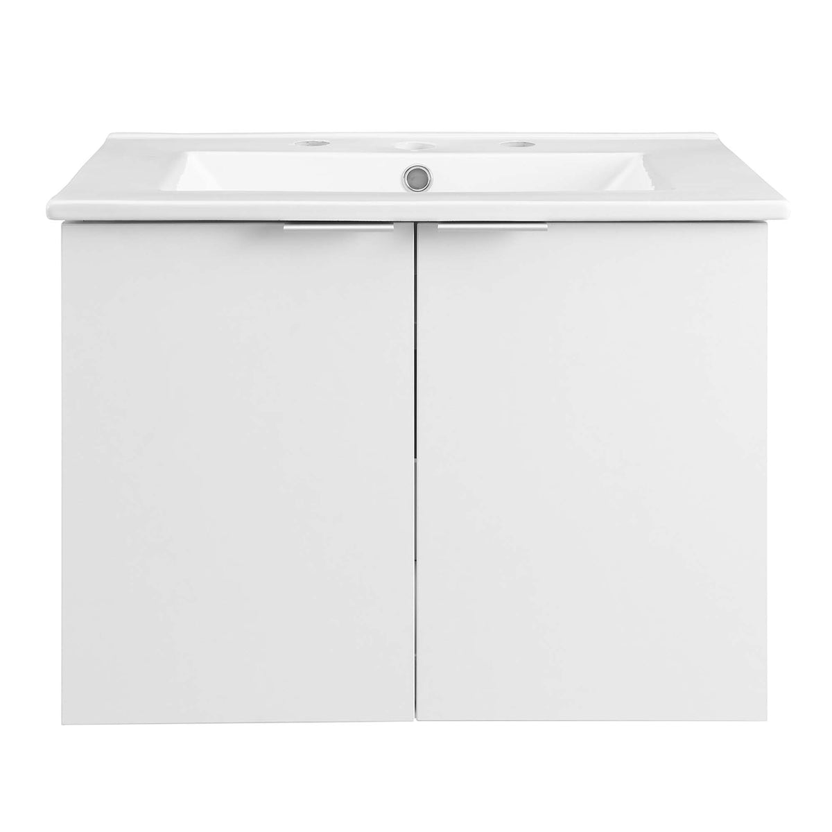 Maybelle 24" Wall-Mount Bathroom Vanity - White White