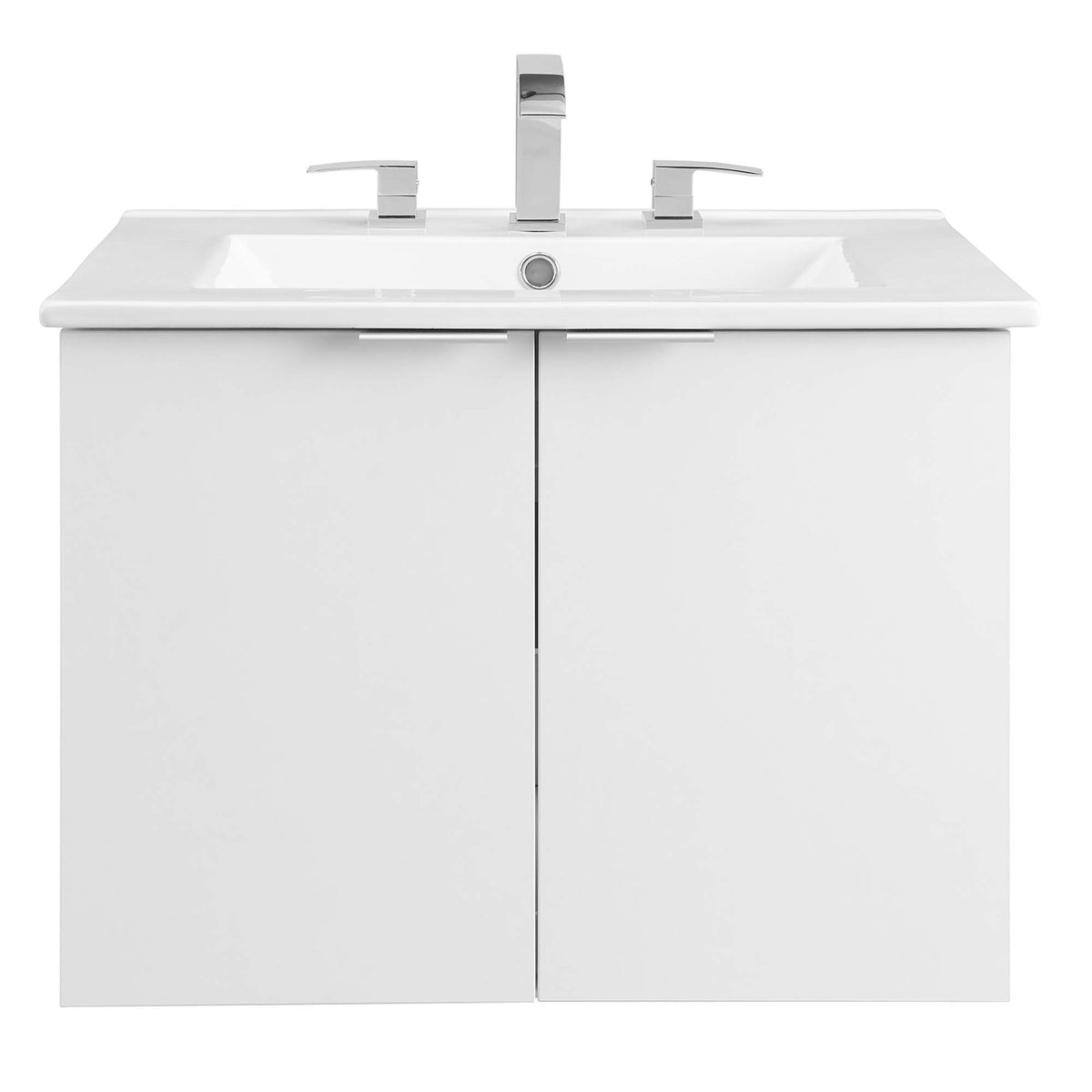 Maybelle 24" Wall-Mount Bathroom Vanity - White White