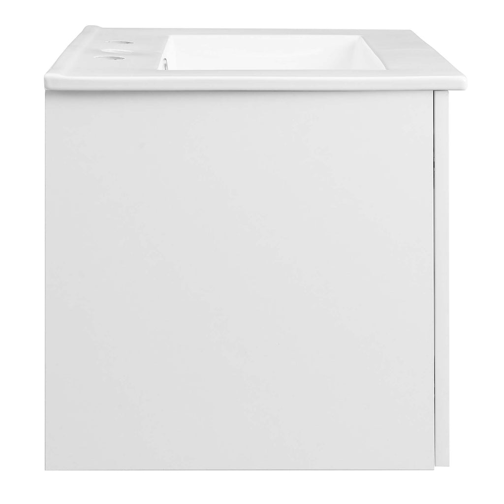 Maybelle 24" Wall-Mount Bathroom Vanity - White White