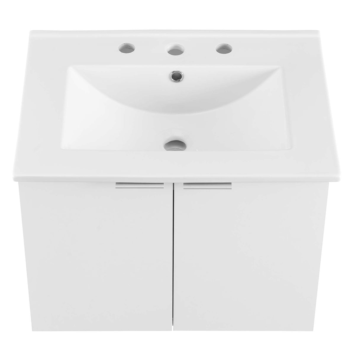 Maybelle 24" Wall-Mount Bathroom Vanity - White White