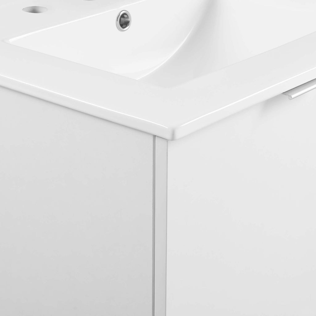 Maybelle 24" Wall-Mount Bathroom Vanity - White White