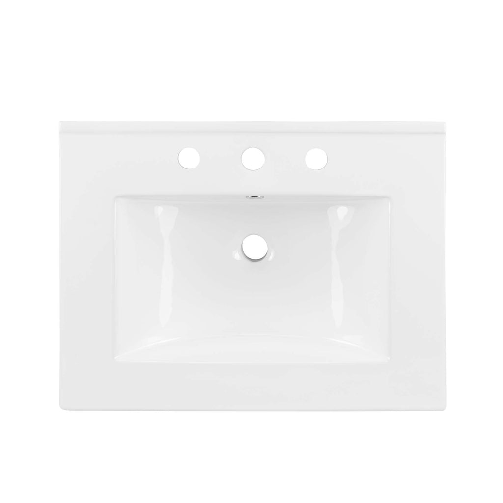 Maybelle 24" Wall-Mount Bathroom Vanity - White White