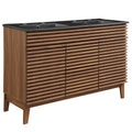 Render 48" Double Sink Bathroom Vanity - Walnut Black