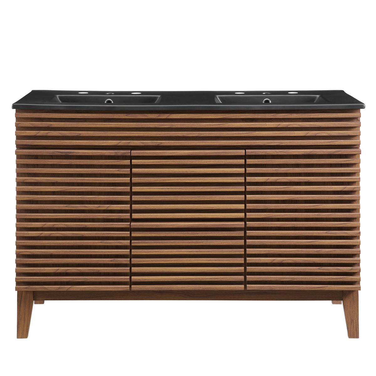 Render 48" Double Sink Bathroom Vanity - Walnut Black