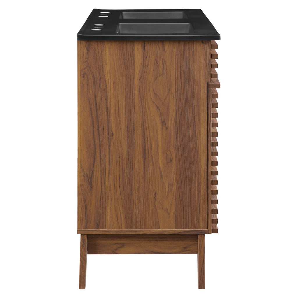 Render 48" Double Sink Bathroom Vanity - Walnut Black