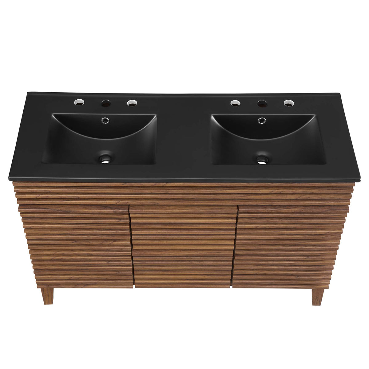 Render 48" Double Sink Bathroom Vanity - Walnut Black