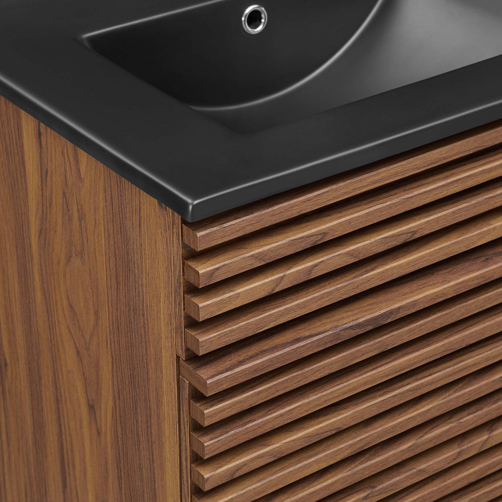 Render 48" Double Sink Bathroom Vanity - Walnut Black