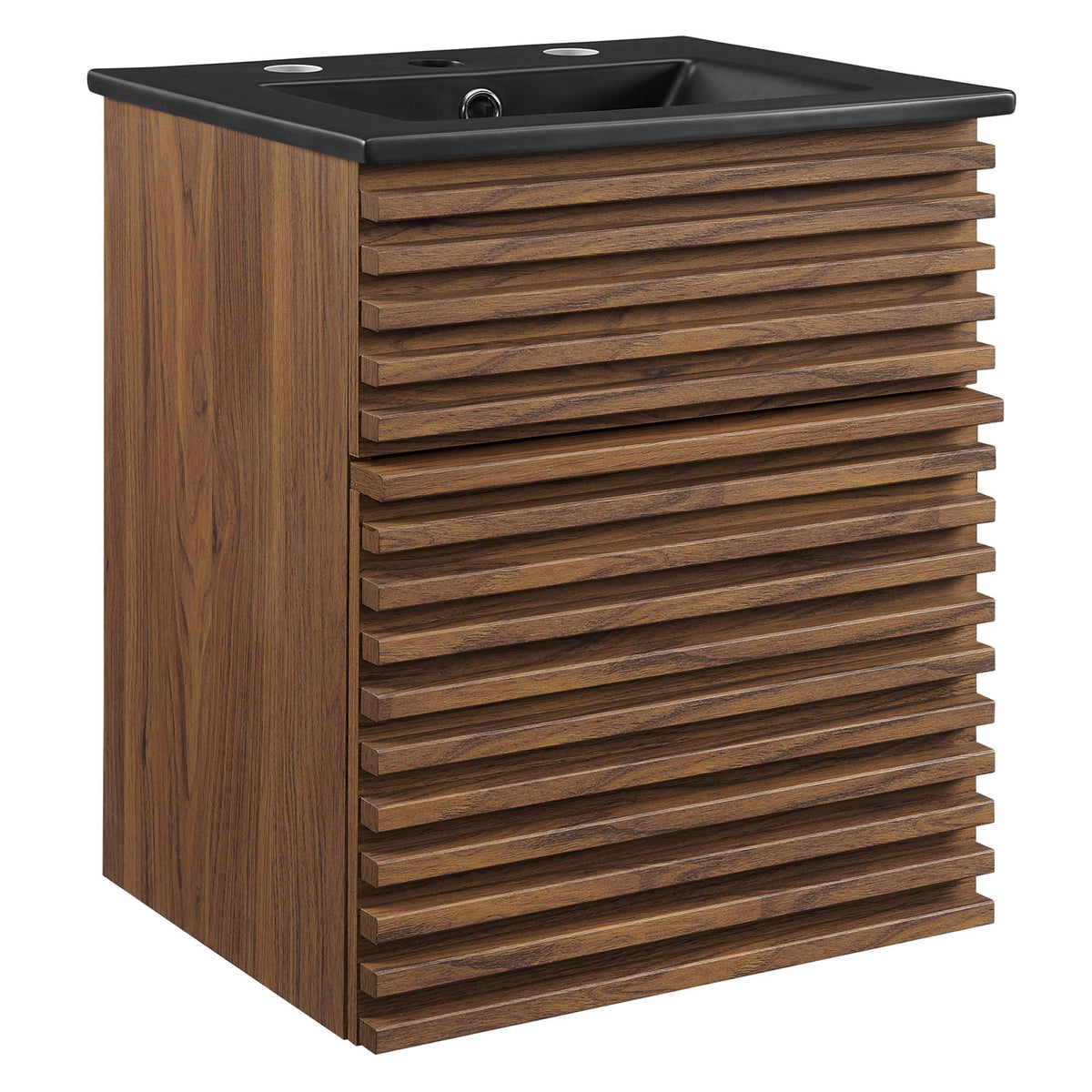 Render 18" Wall-Mount Bathroom Vanity - Walnut Black