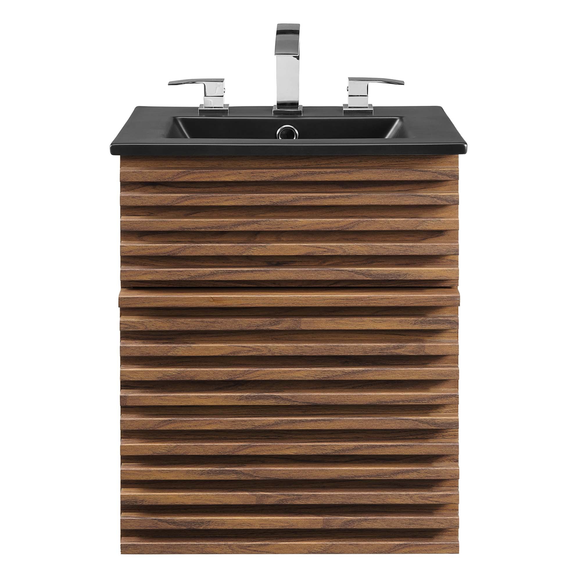 Render 18" Wall-Mount Bathroom Vanity - Walnut Black
