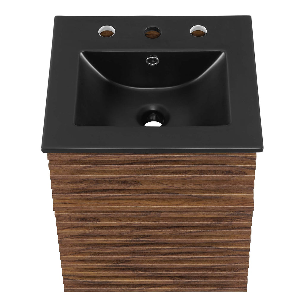Render 18" Wall-Mount Bathroom Vanity - Walnut Black