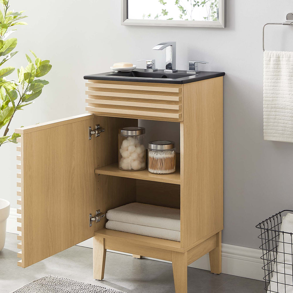 Render 18" Bathroom Vanity - Oak Black