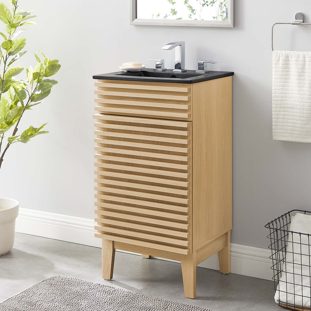 Render 18" Bathroom Vanity - Oak Black