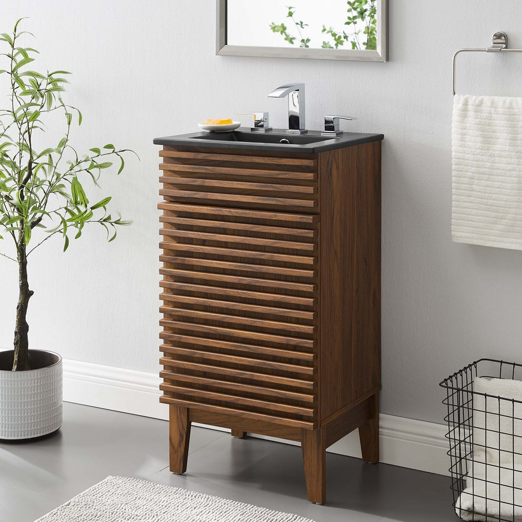 Render 18" Bathroom Vanity - Walnut Black