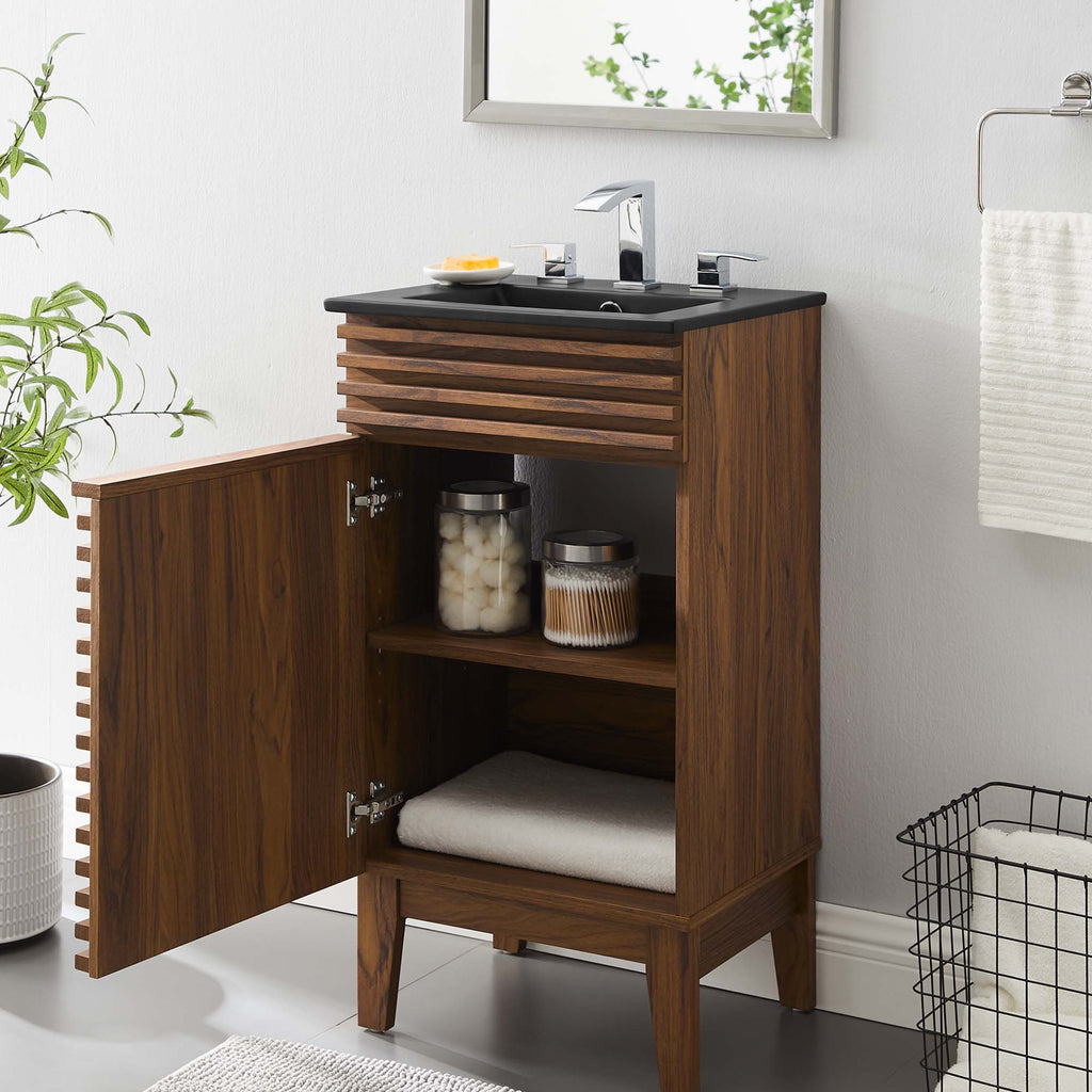 Render 18" Bathroom Vanity - Walnut Black