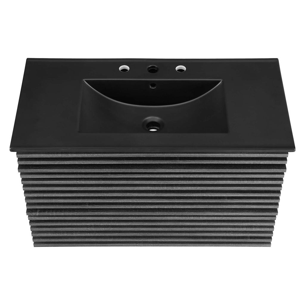 Render 36" Wall-Mount Bathroom Vanity - Charcoal Black