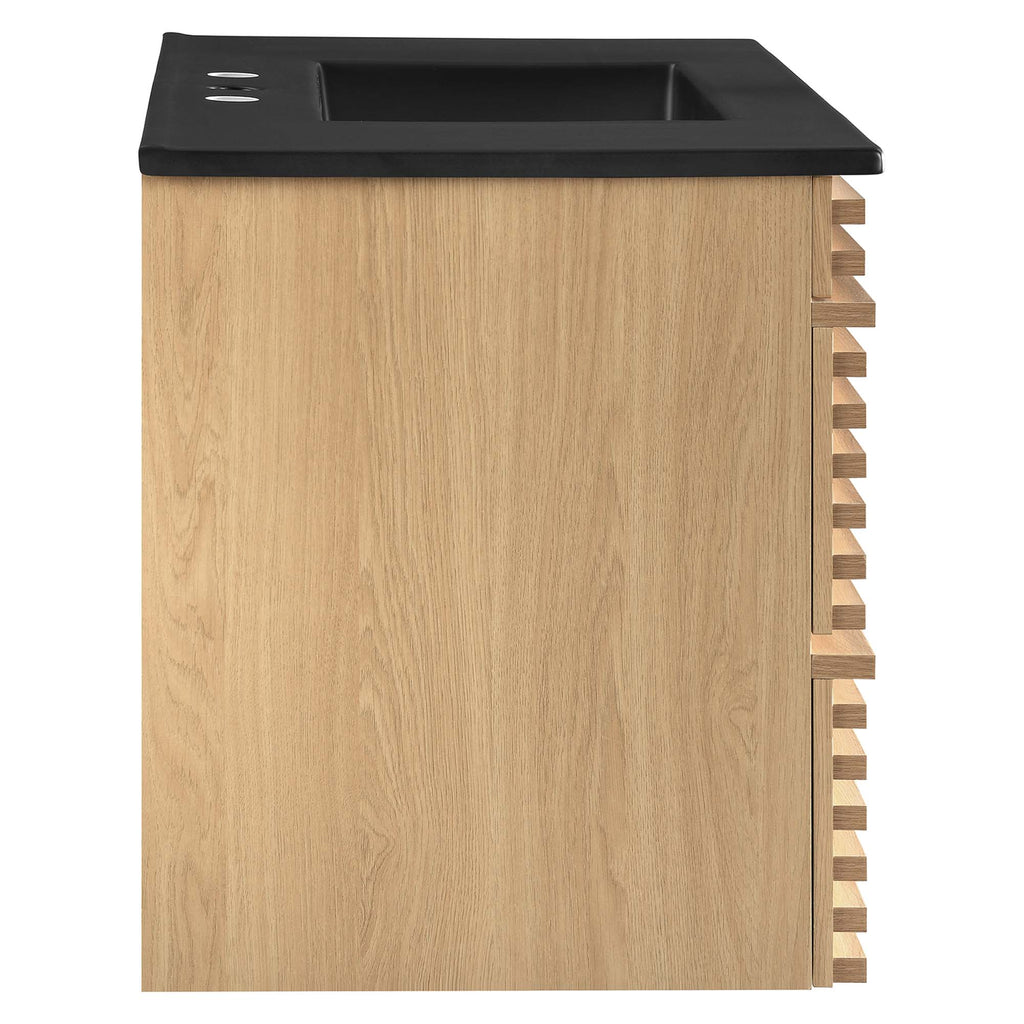 Render 36" Wall-Mount Bathroom Vanity - Oak Black