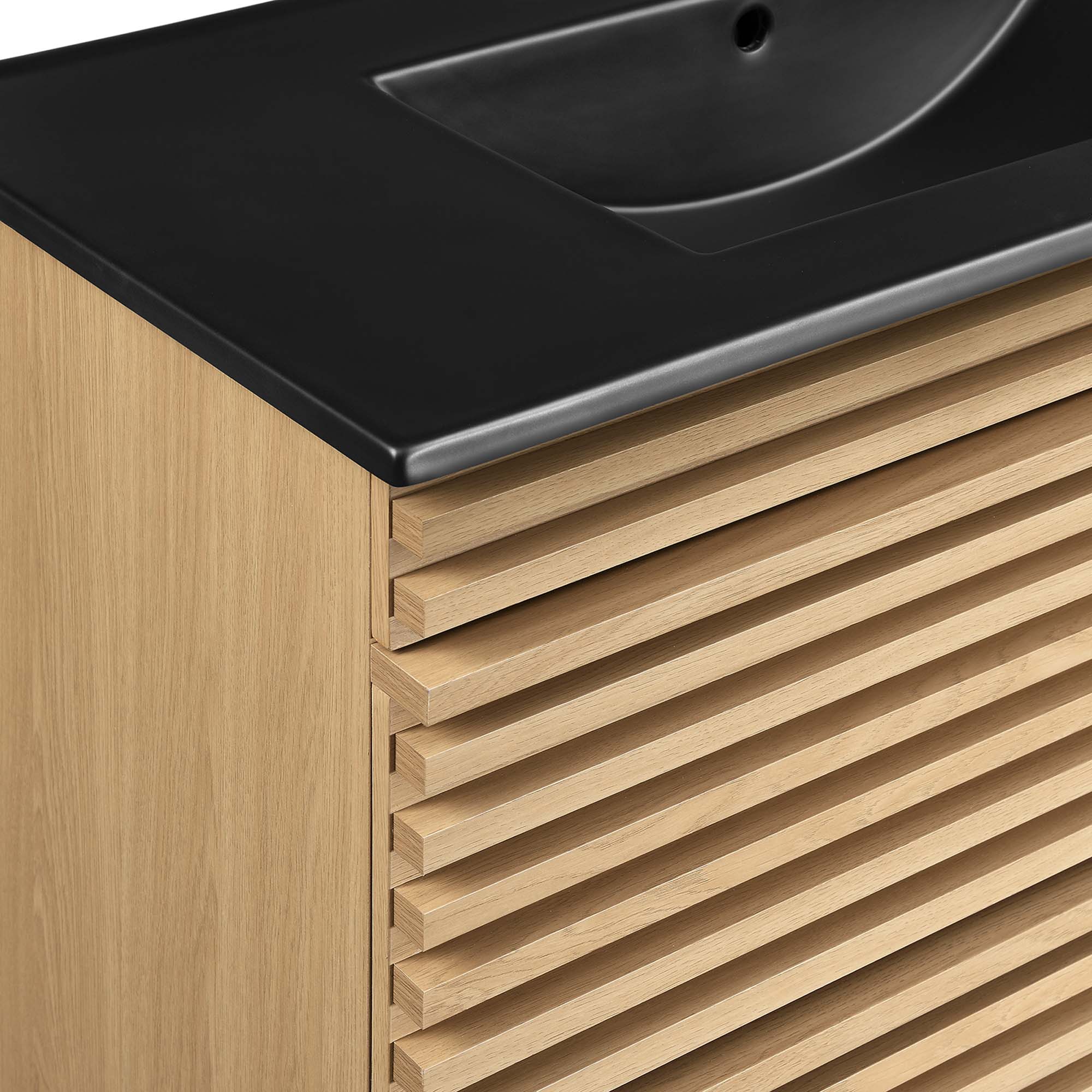 Render 36" Wall-Mount Bathroom Vanity - Oak Black