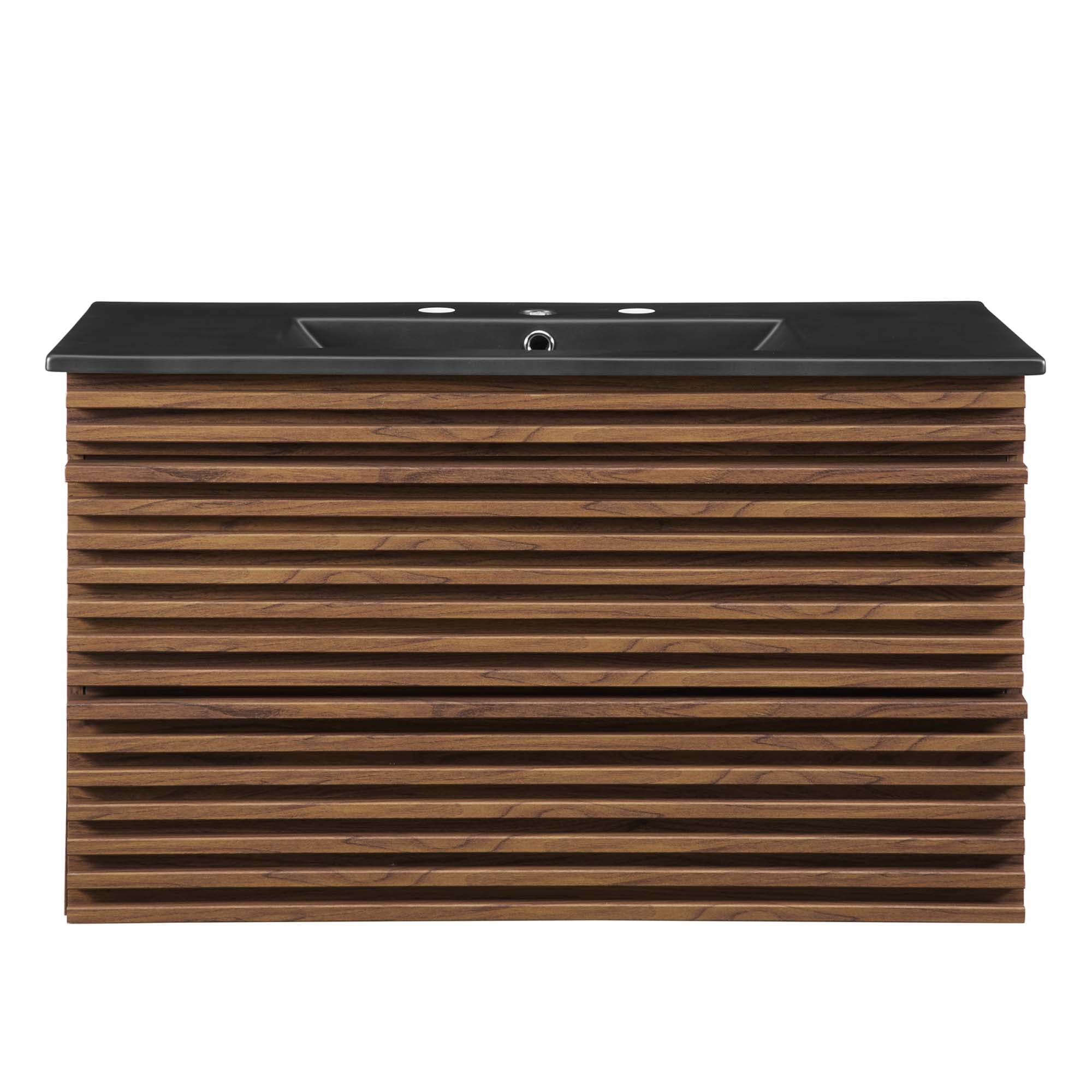 Render 36" Wall-Mount Bathroom Vanity - Walnut Black