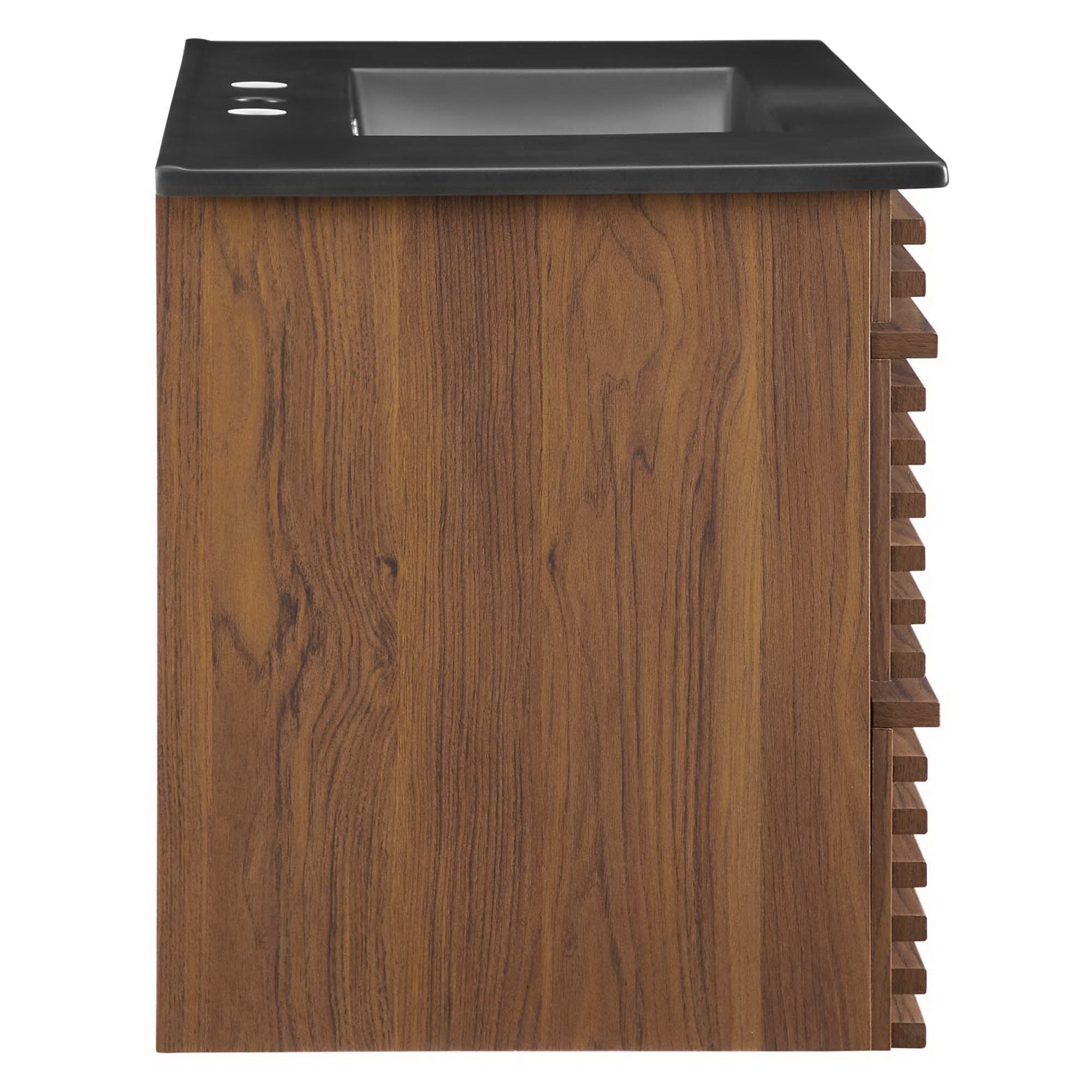 Render 36" Wall-Mount Bathroom Vanity - Walnut Black