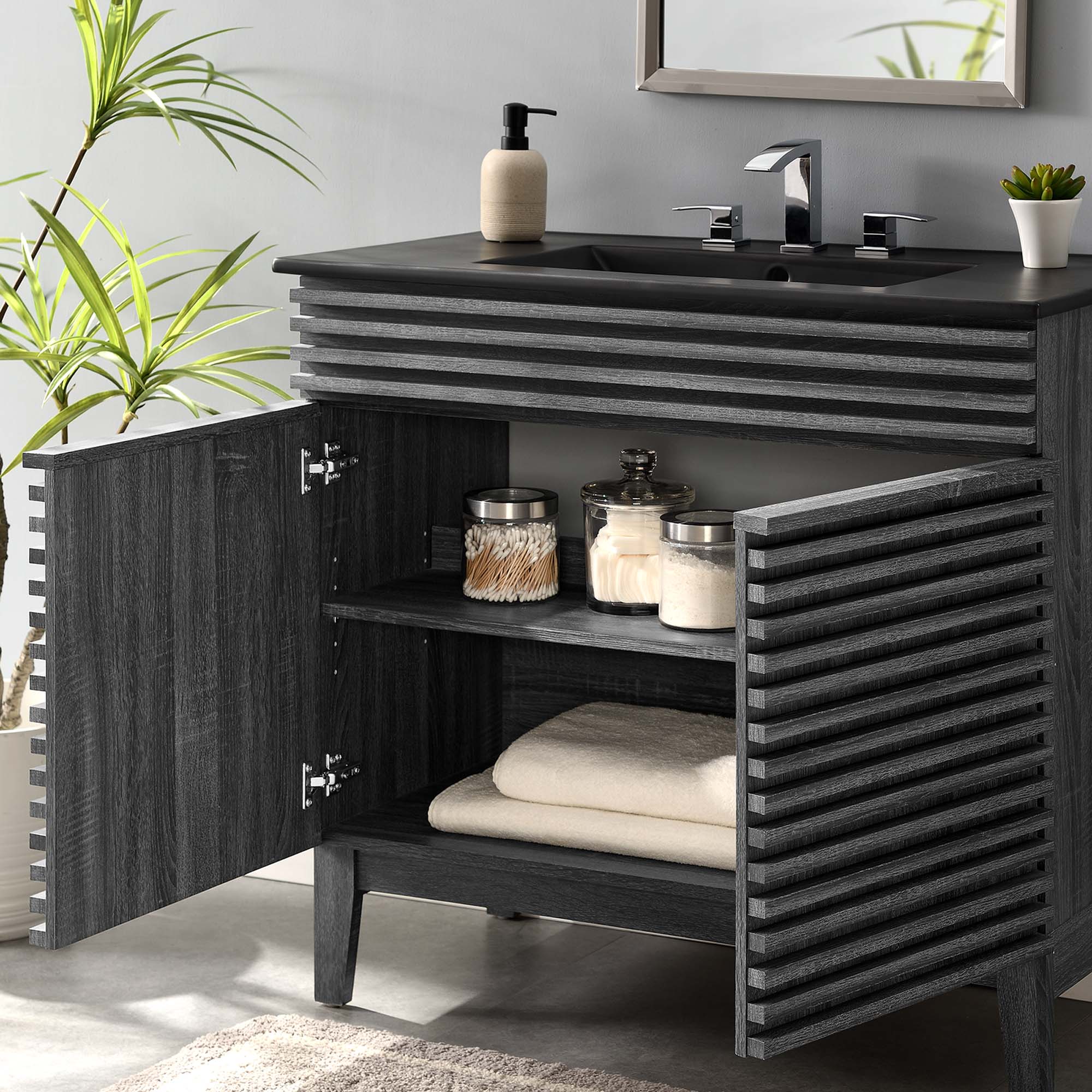 Render 36" Bathroom Vanity - Charcoal Black