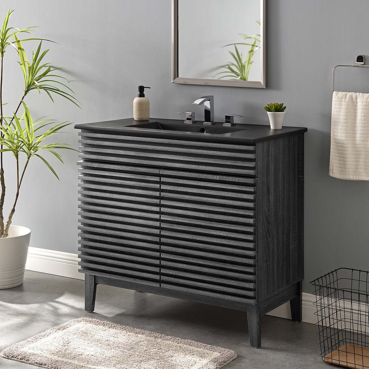 Render 36" Bathroom Vanity - Charcoal Black