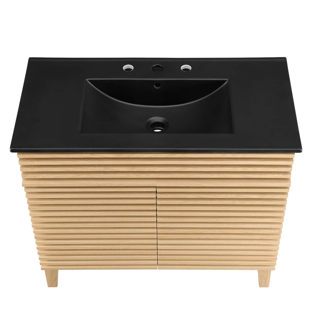 Render 36" Bathroom Vanity - Oak Black