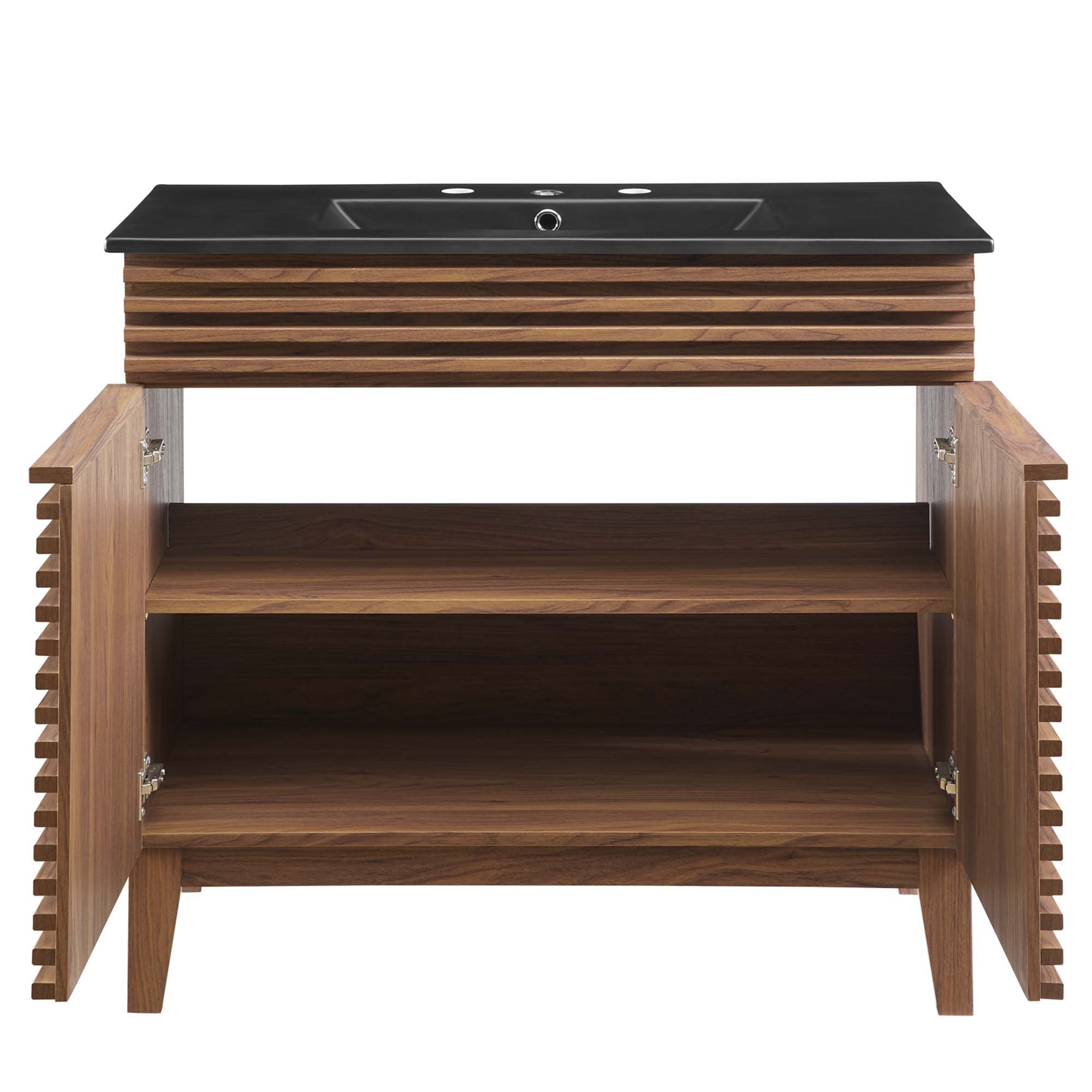 Render 36" Bathroom Vanity - Walnut Black