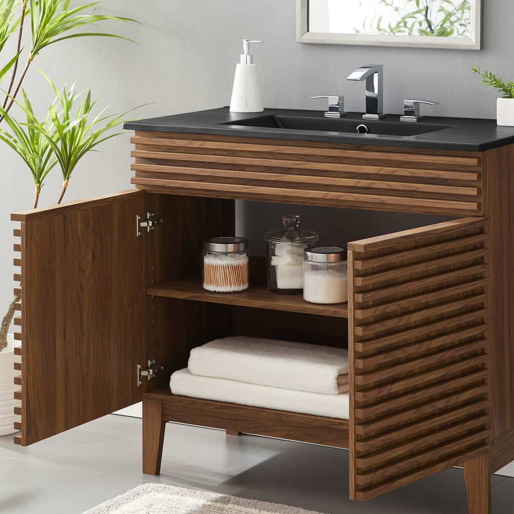 Render 36" Bathroom Vanity - Walnut Black