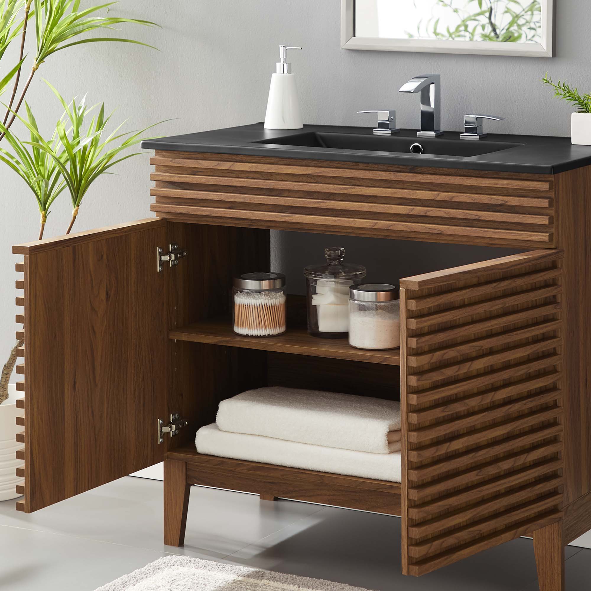 Render 36" Bathroom Vanity - Walnut Black