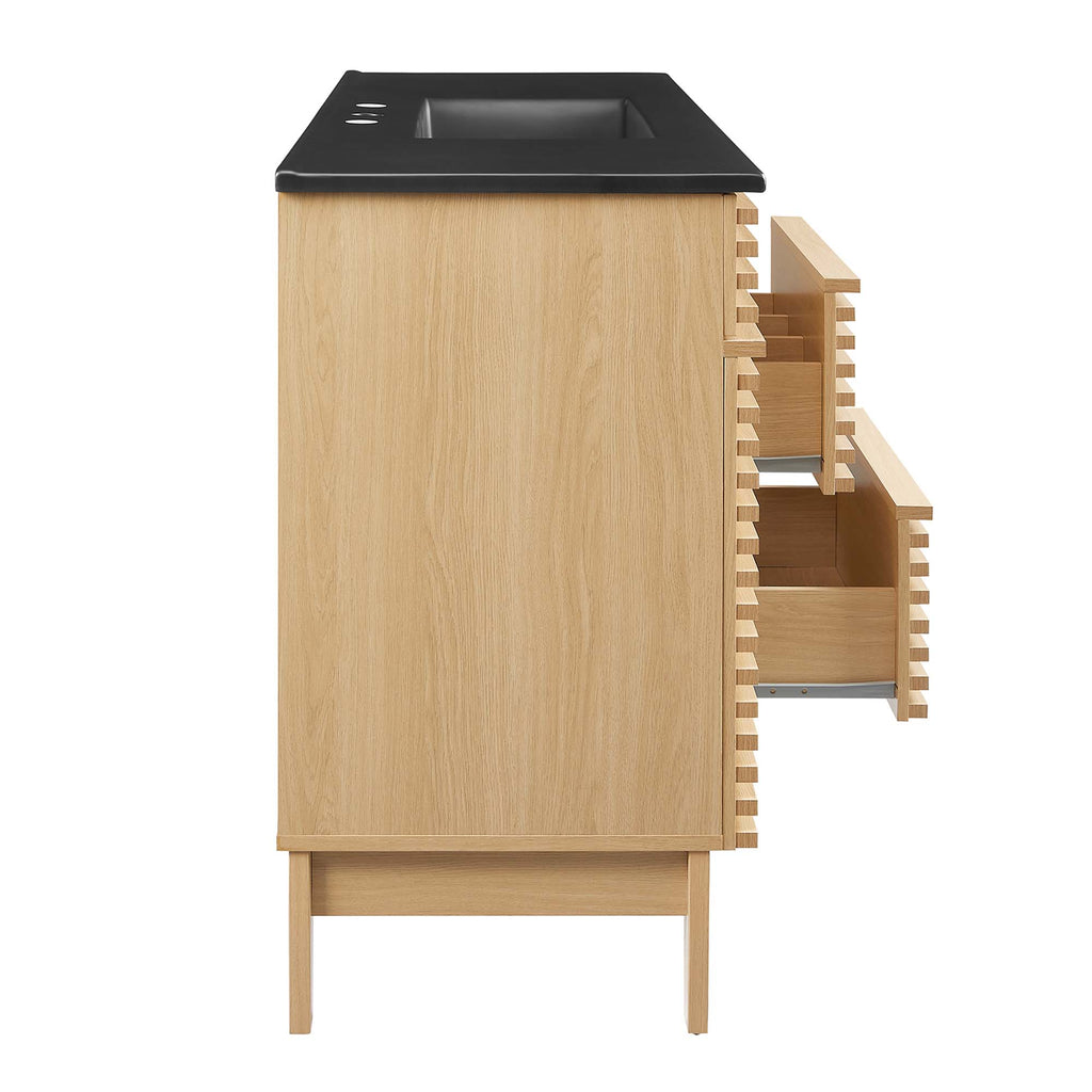 Render 48" Single Sink Bathroom Vanity - Oak Black