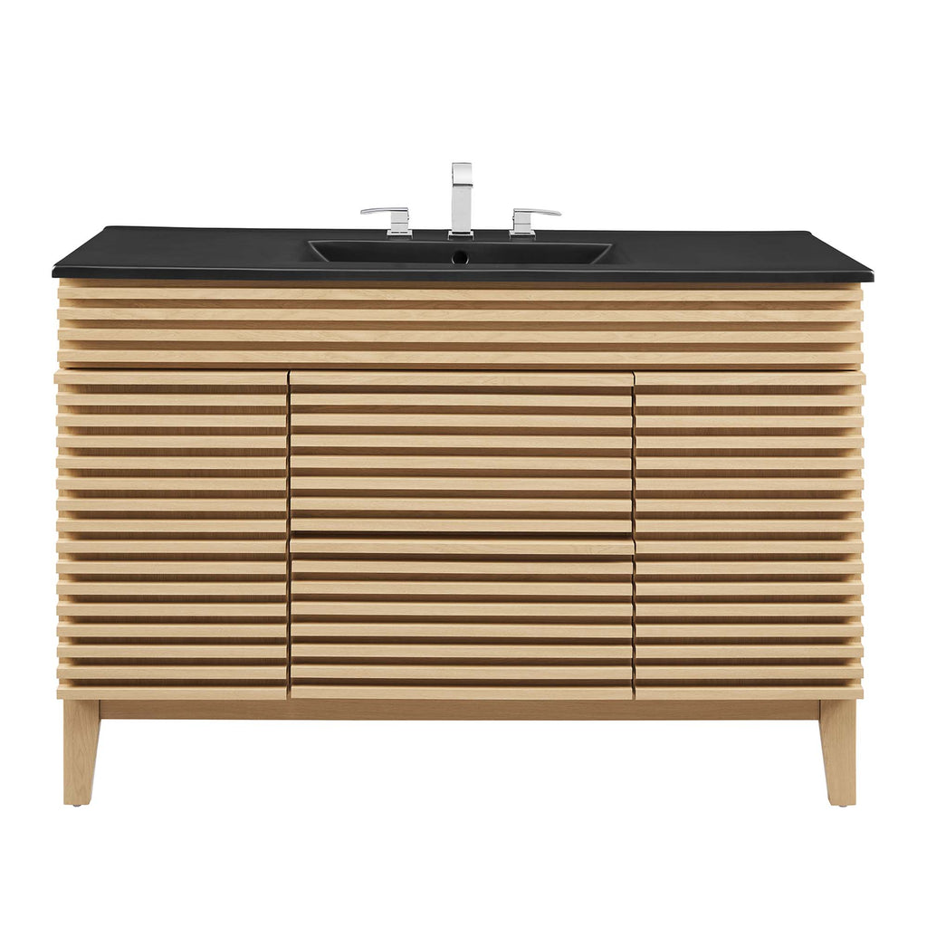 Render 48" Single Sink Bathroom Vanity - Oak Black
