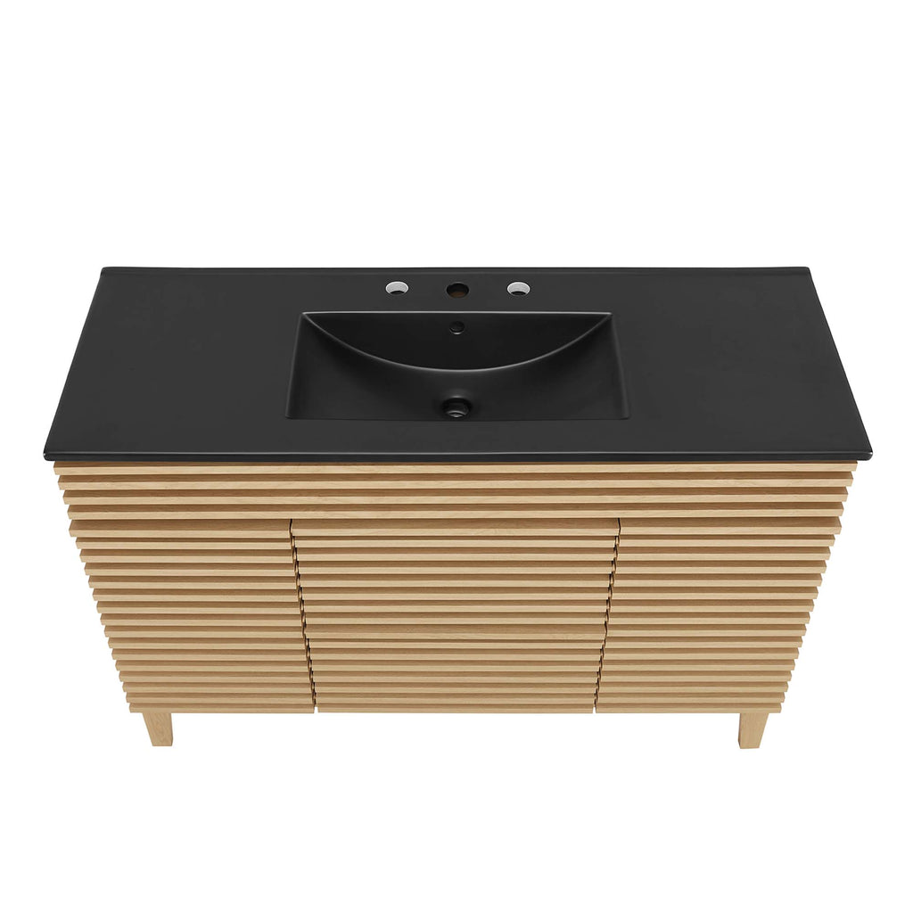 Render 48" Single Sink Bathroom Vanity - Oak Black