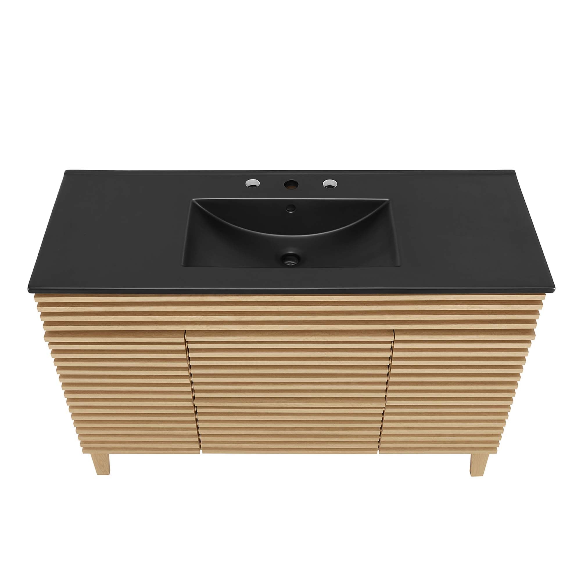 Render 48" Single Sink Bathroom Vanity - Oak Black