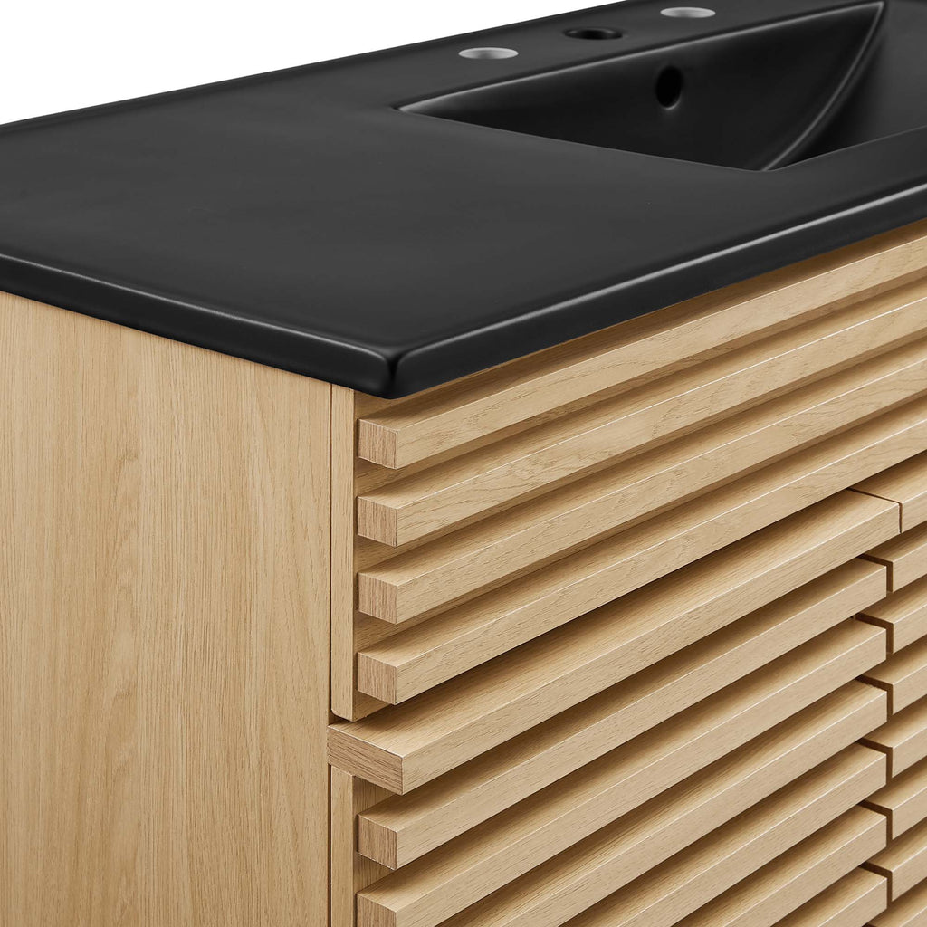 Render 48" Single Sink Bathroom Vanity - Oak Black