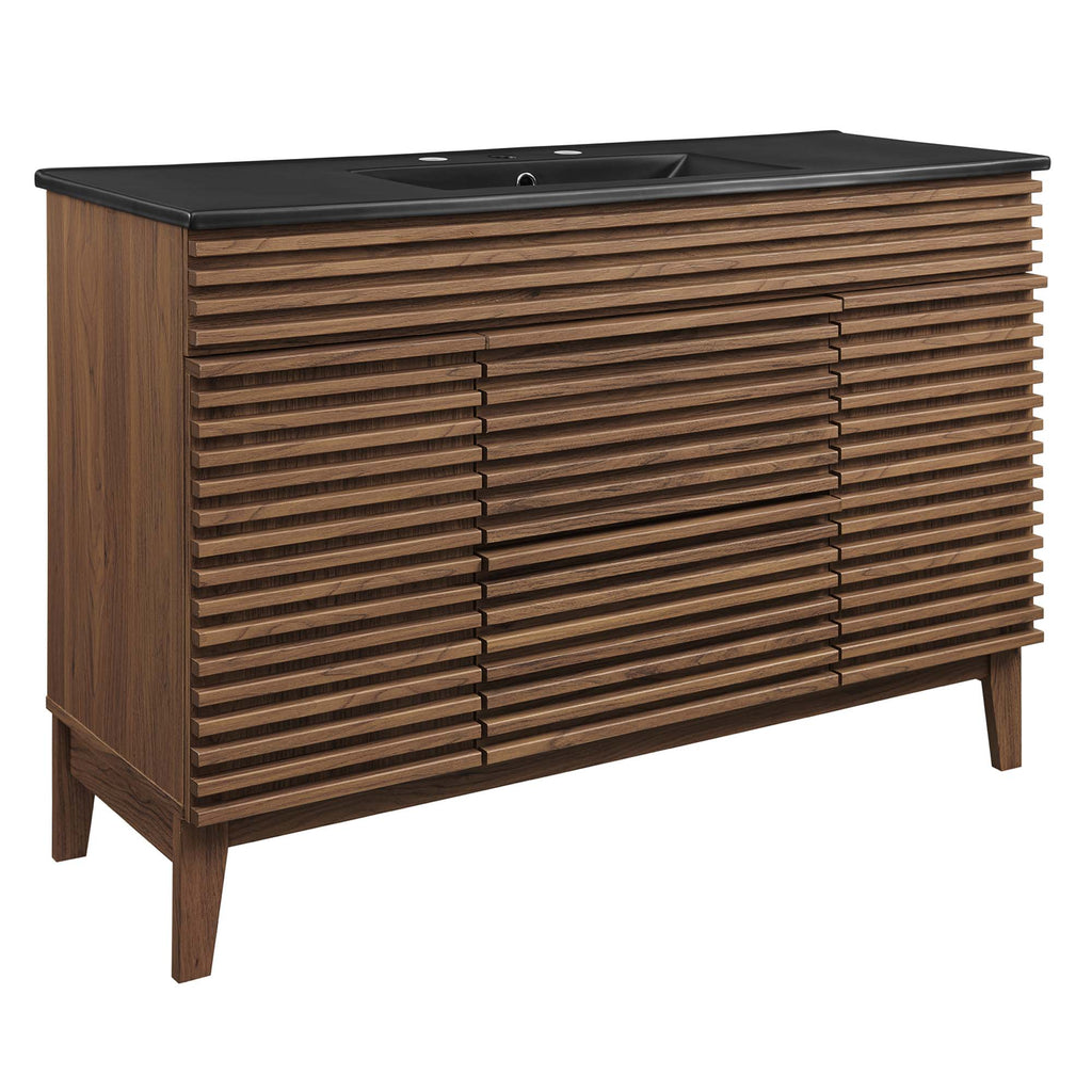 Render 48" Single Sink Bathroom Vanity - Walnut Black