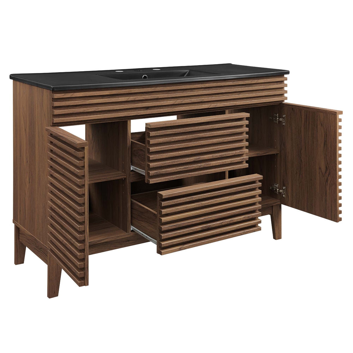 Render 48" Single Sink Bathroom Vanity - Walnut Black
