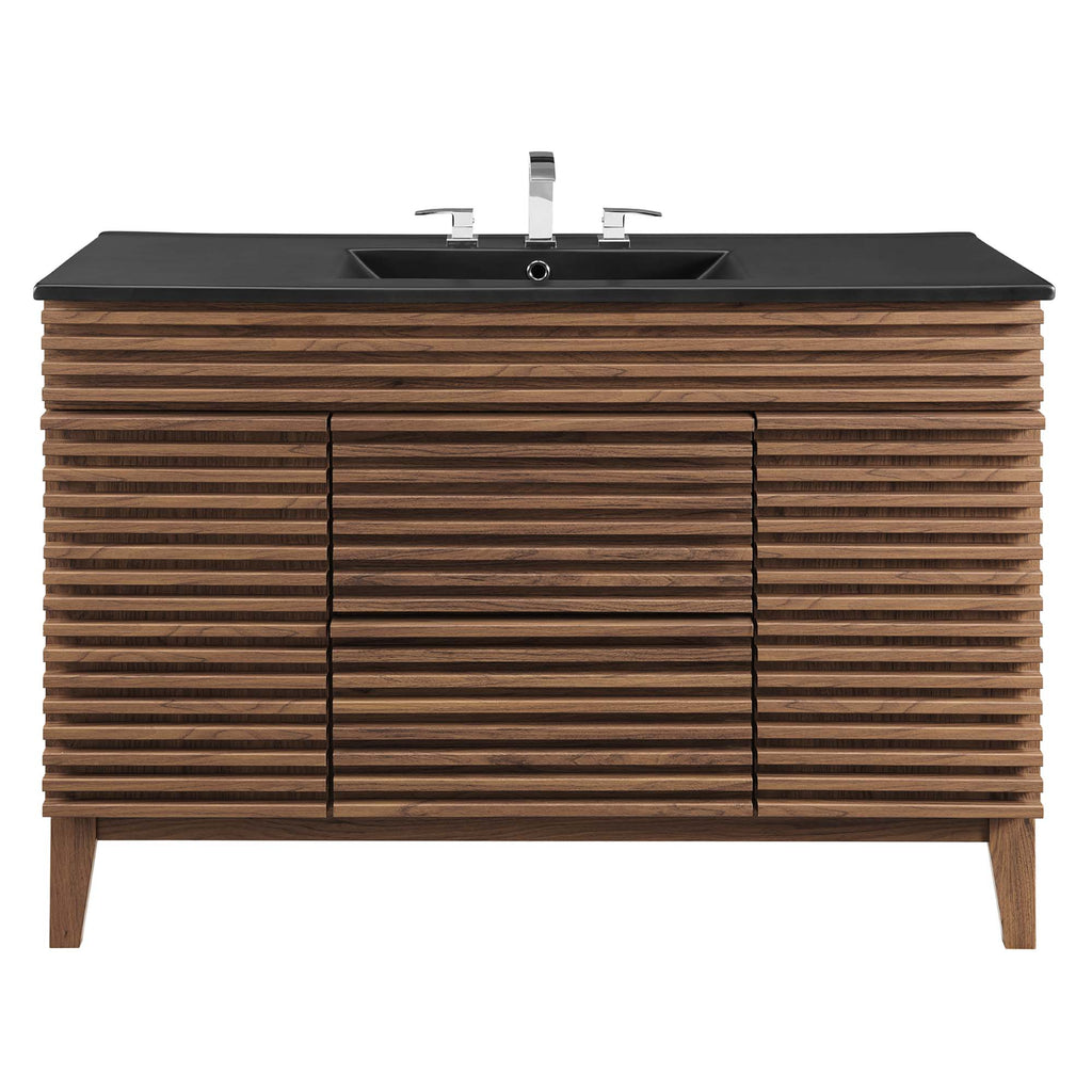Render 48" Single Sink Bathroom Vanity - Walnut Black