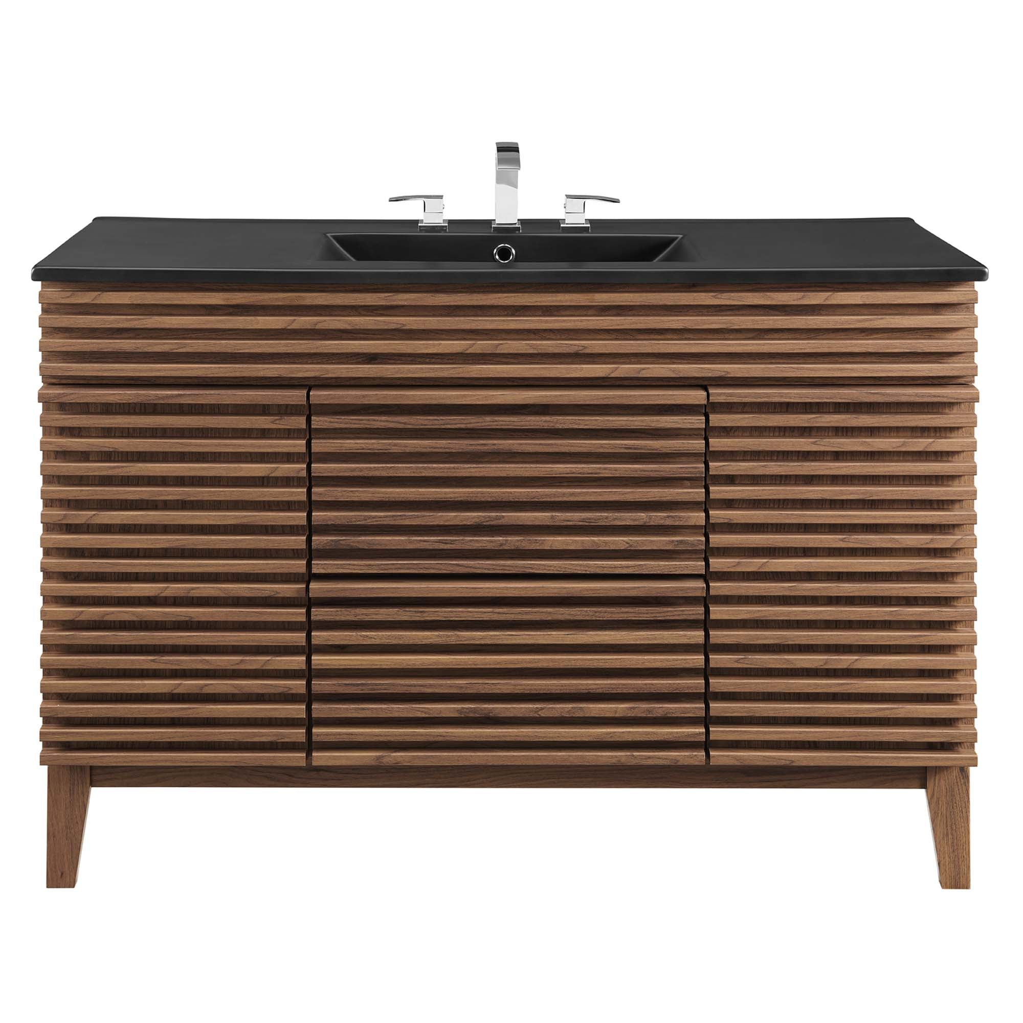Render 48" Single Sink Bathroom Vanity - Walnut Black