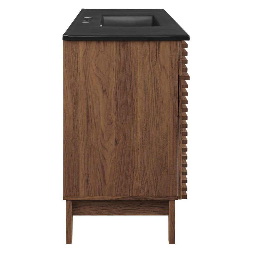 Render 48" Single Sink Bathroom Vanity - Walnut Black