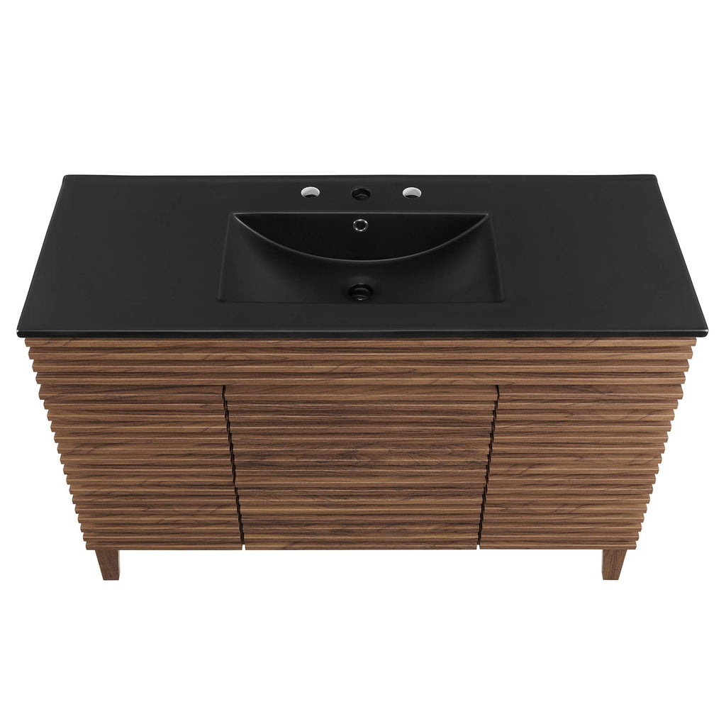 Render 48" Single Sink Bathroom Vanity - Walnut Black