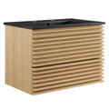 Render 30" Wall-Mount Bathroom Vanity - Oak Black