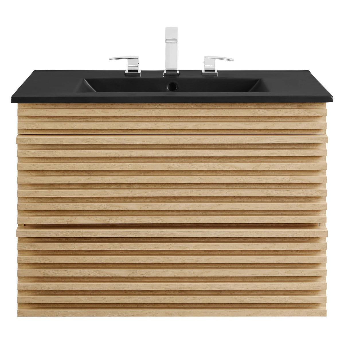 Render 30" Wall-Mount Bathroom Vanity - Oak Black