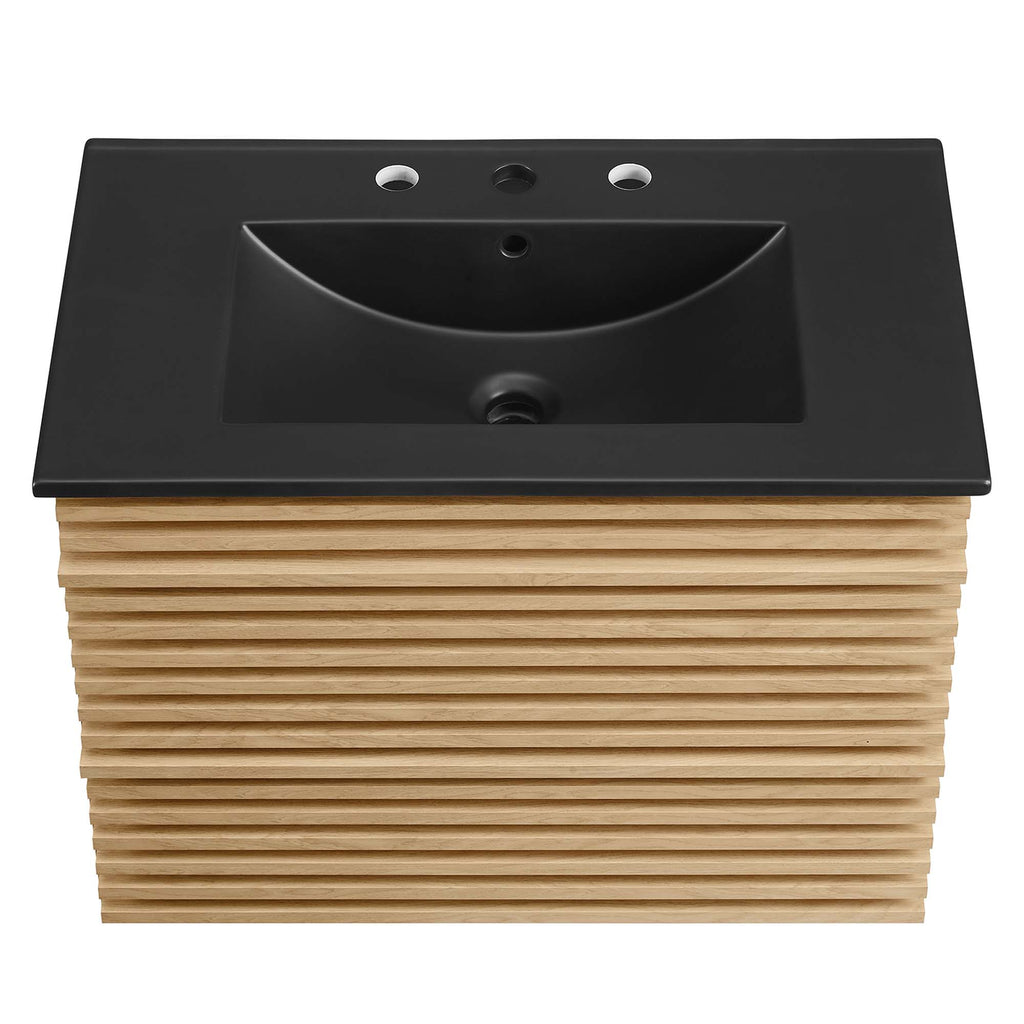 Render 30" Wall-Mount Bathroom Vanity - Oak Black