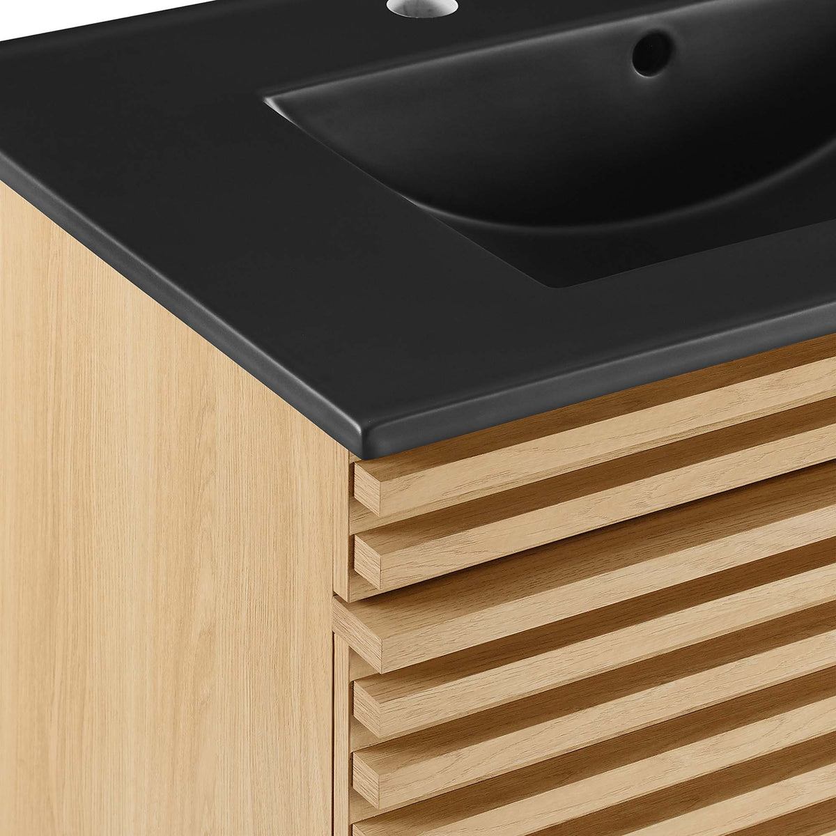 Render 30" Wall-Mount Bathroom Vanity - Oak Black