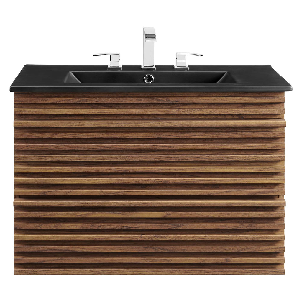 Render 30" Wall-Mount Bathroom Vanity - Walnut Black